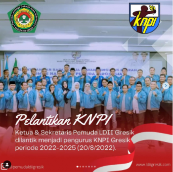 Ketua dan Sekretaris Pemuda LDII Kabupaten Gresik Resmi Dilantik Menjadi Pengurus DPD KNPI Gresik 
