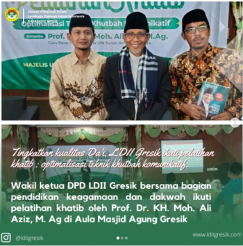 BIDANG DAKWAH DPD LDII GRESIK IKUTI PELATIHAN KHATIB DI AULA MASJID AGUNG GRESIK