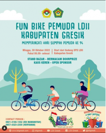 Funbike Warga LDII Kabupaten Gresik Memeriahkan Hari Sumpah Pemuda